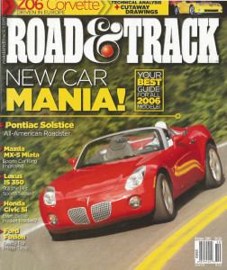 ROAD & TRACK 2005 OCT - Z06, SOLATICE, NEW CARS, MIATA*
